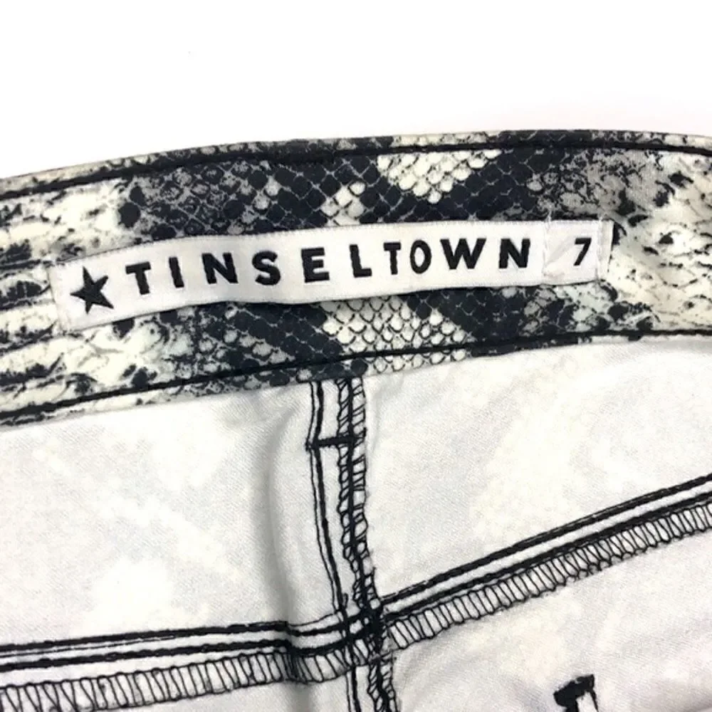 Tinseltown 7 Snakeskin Print Jeans – High Rise Stretch Skinny